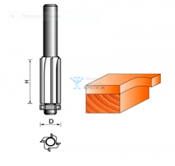 Фреза кромочная прямая ''STRONG''  Ø 12мм.  H=40мм.   Ø хв. 8мм. Z4 с нижним подшипником